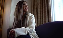 Јапанска жена има секс са својим дечком у домаћем видеу